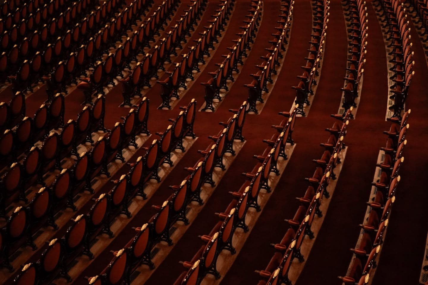 Rows of empty theatre seats